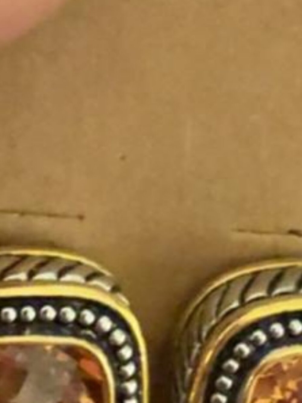 and silver stud earrings